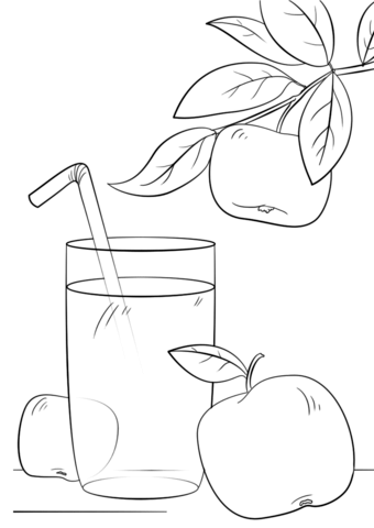 Apple Juice Coloring Page